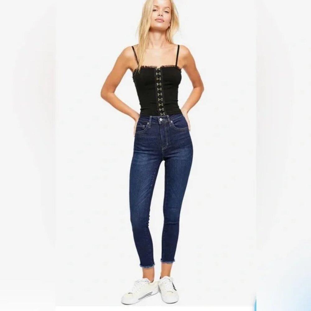NWT Free People Raw High Rise Jegging Deep Indigo Size 25